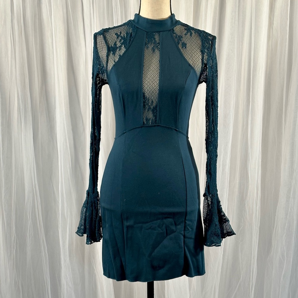 Free People Navy Dress with Lace Detail